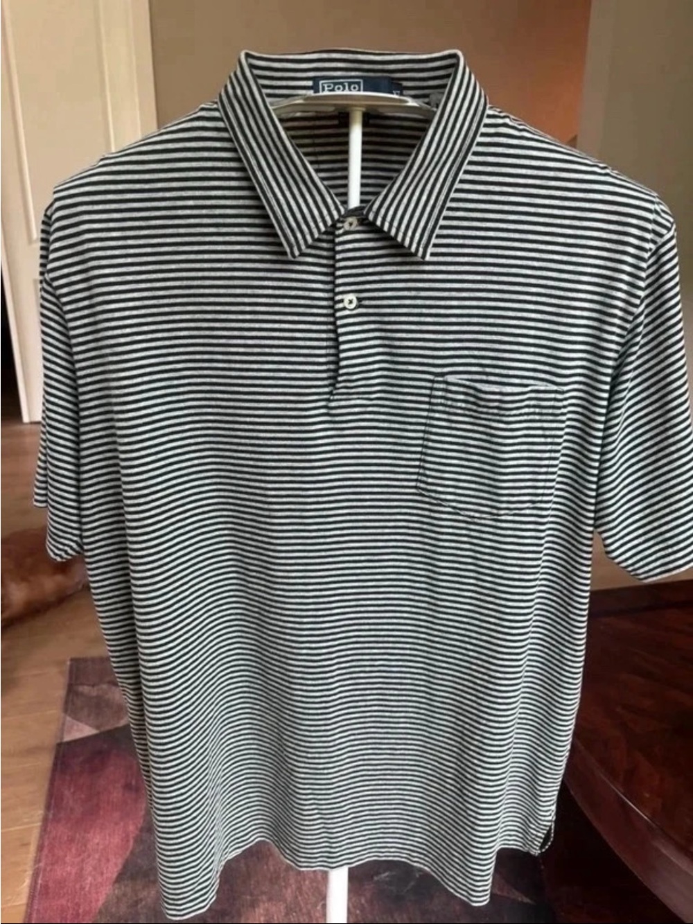 Ralph Lauren Black & White Striped Polo Shirt